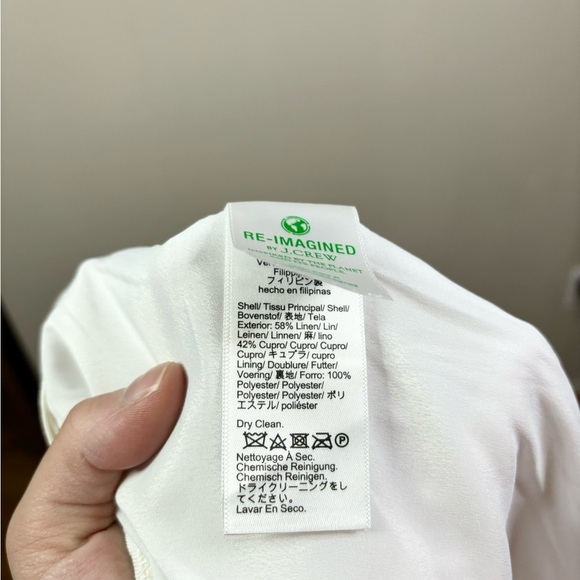 J Crew white high rise pleated short chelsea linen-cupro blend plus size 24 new - Picture 7 of 8